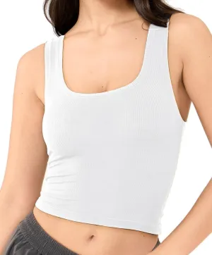 Tank Top for Women Cropped Camisole Ribbed Cami Sleeveless Shirts Summer Basic