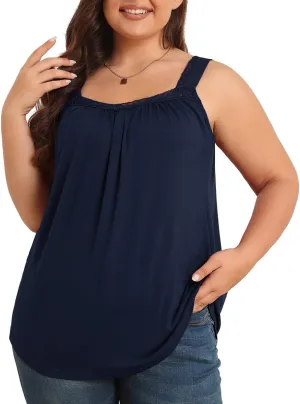 TIANZHU Plus Size Tank Tops for Women Sleeveless Loose Fit Camisole Summer Lace Cute Outfits XL-5XL