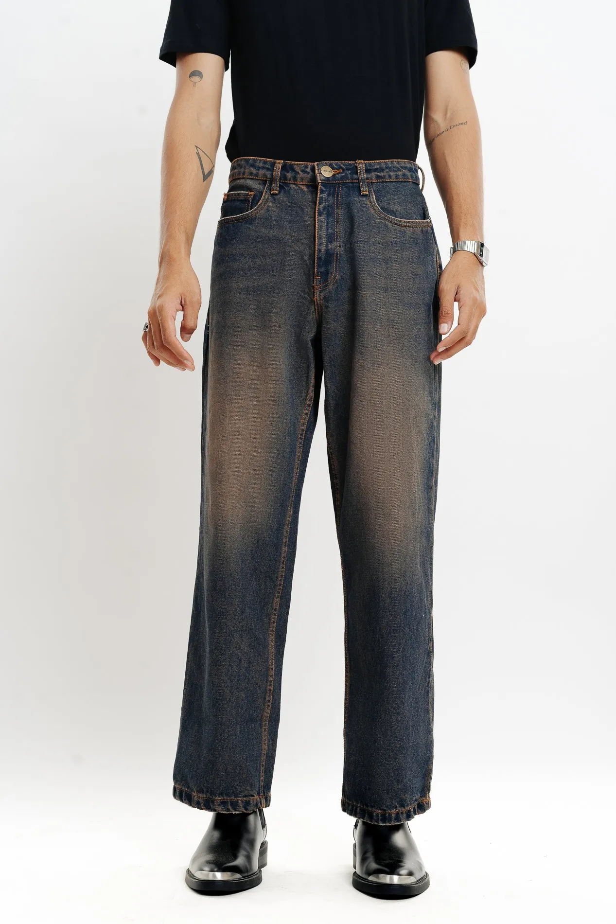 Tinted Men's Wide Jeans