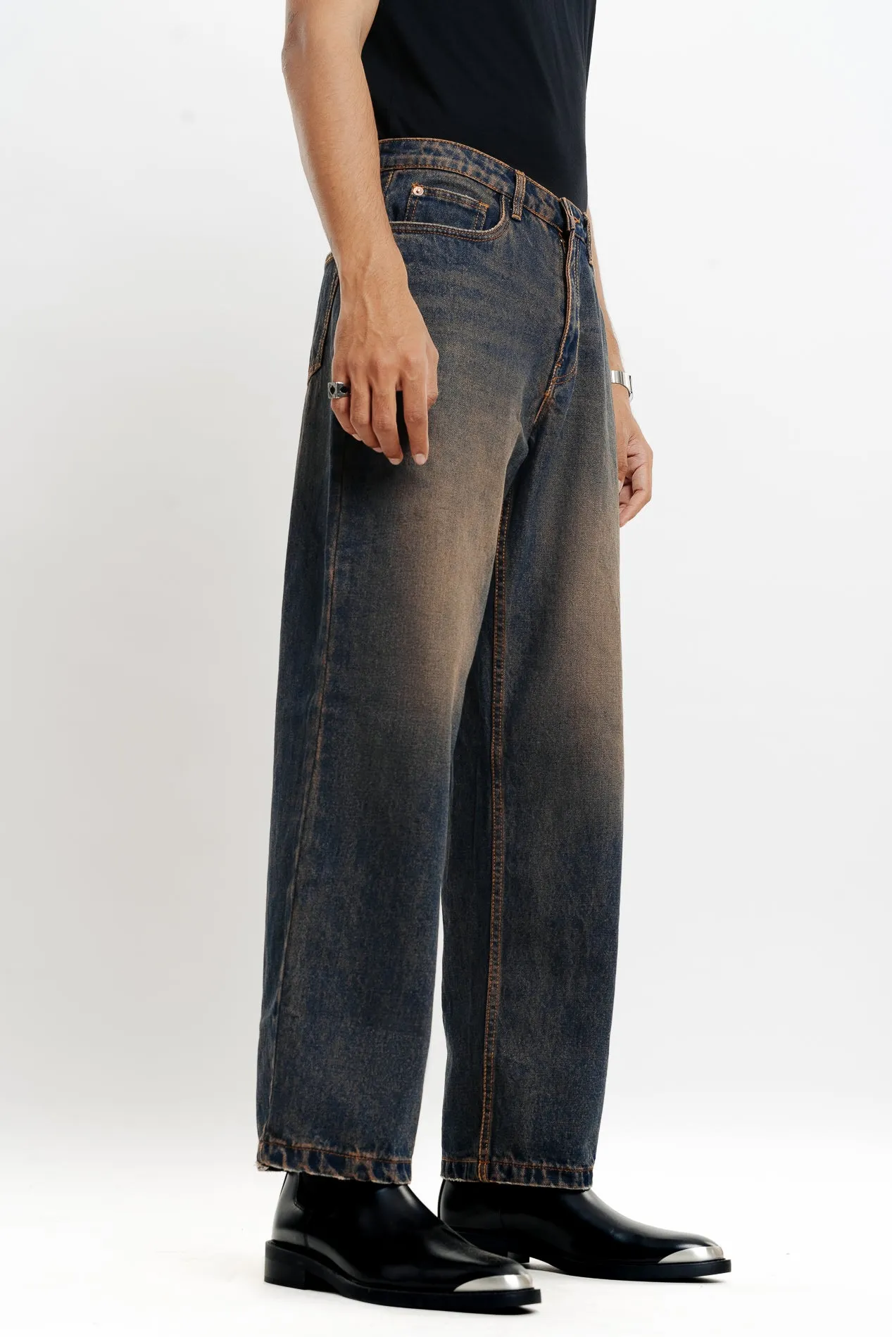 Tinted Men's Wide Jeans