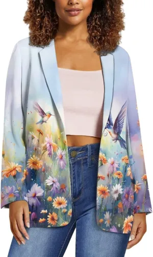 TOADDITDO Womens Casual Blazers Long Sleeve Lapel Button Slim Work Office Blazer Jacket with Pockets