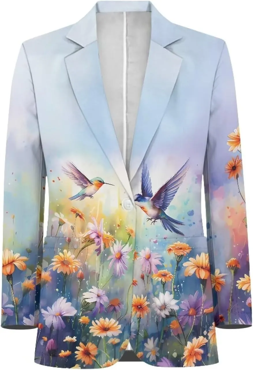 TOADDITDO Womens Casual Blazers Long Sleeve Lapel Button Slim Work Office Blazer Jacket with Pockets