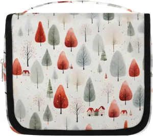 Tree Christmas Hanging Travel Toiletry Bag Kit Makeup Case Cosmetics Organizer Toiletry Bag for Women Make up Accessories Shampoo Body Cream Brushes Set