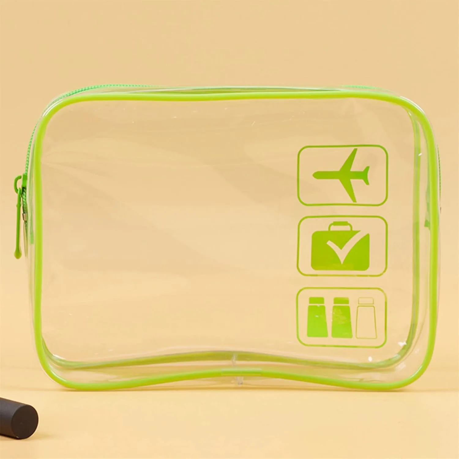 TSA Approved Toiletry Bag Clear Travel Toiletry Bag Cosmetic Pouch Makeup Bags for Men and Women Travel Pouches for Toiletries,Green Transparent Color