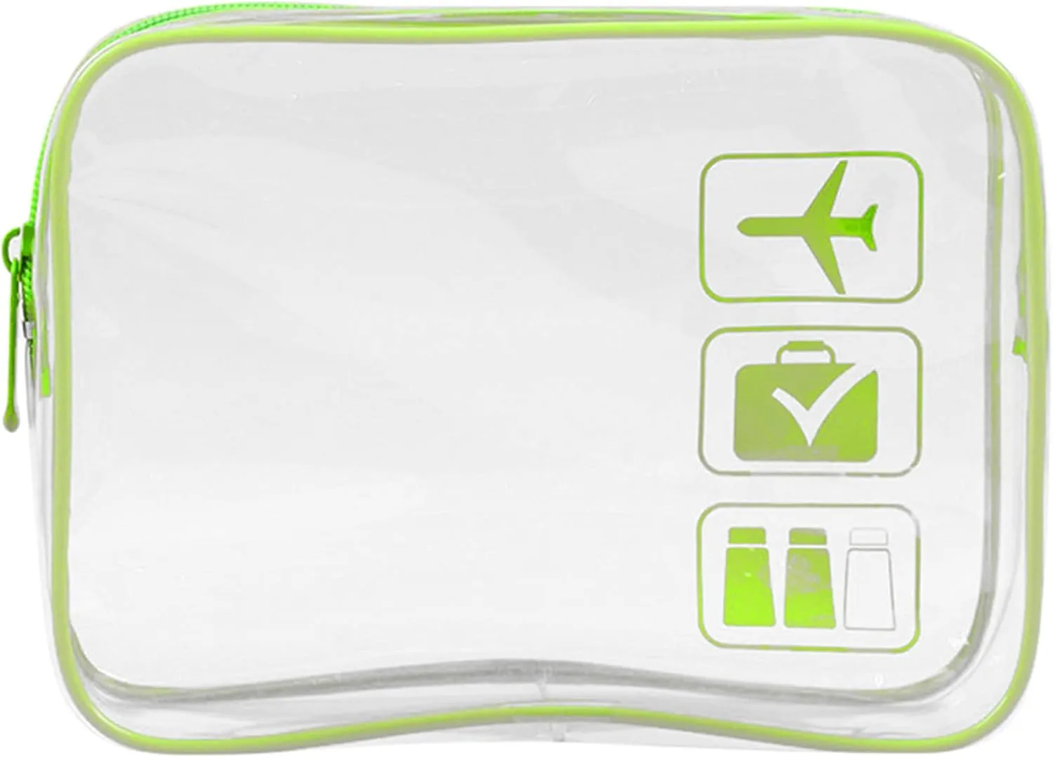 TSA Approved Toiletry Bag Clear Travel Toiletry Bag Cosmetic Pouch Makeup Bags for Men and Women Travel Pouches for Toiletries,Green Transparent Color