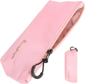 uxcell Makeup Brush Holder Bags, Small Travel Make Up Brush Cosmetics Pouch Pencil Organizer Bag for Home Office Travel Organization, Pink