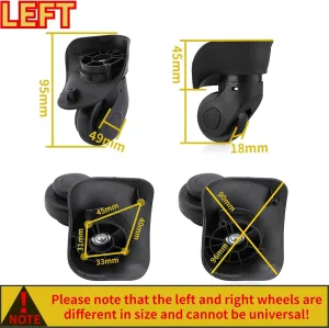 VGEBY1 Luggage Suitcase Wheels, Lightweight PVC Suitcase Wheels for Luggage Caster Replacement