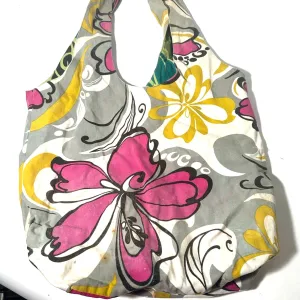 Vibrant Pink and Yellow Floral Tote Bag