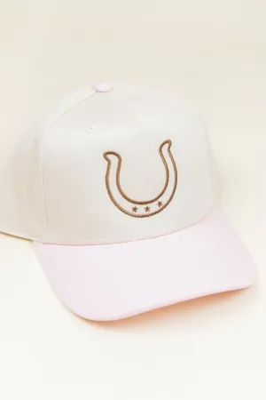 Vintage Hats Horseshoe w 3 Stars Pink/Cream
