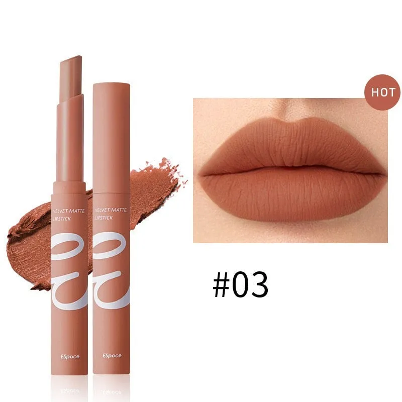Waterproof Matte Velvet Lipstick  12 Colors Long Lasting Red  Pink Lipsticks Non Stick Nude Series  Lip Tint  Cosmetic Makeup