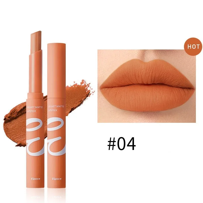 Waterproof Matte Velvet Lipstick  12 Colors Long Lasting Red  Pink Lipsticks Non Stick Nude Series  Lip Tint  Cosmetic Makeup