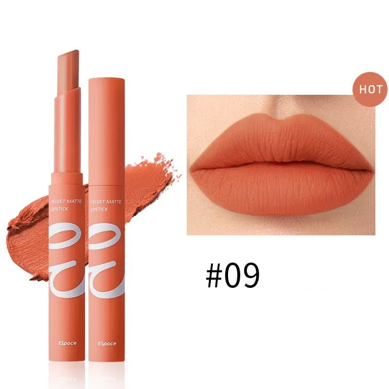 Waterproof Matte Velvet Lipstick  12 Colors Long Lasting Red  Pink Lipsticks Non Stick Nude Series  Lip Tint  Cosmetic Makeup