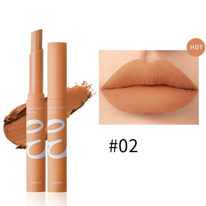 Waterproof Matte Velvet Lipstick  12 Colors Long Lasting Red  Pink Lipsticks Non Stick Nude Series  Lip Tint  Cosmetic Makeup
