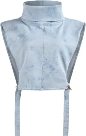 Women 2023 Summer Fashion Causal Distressed Denim Vest Lace Up Crop Tops Relax Fit Light Jean Vest Jacket