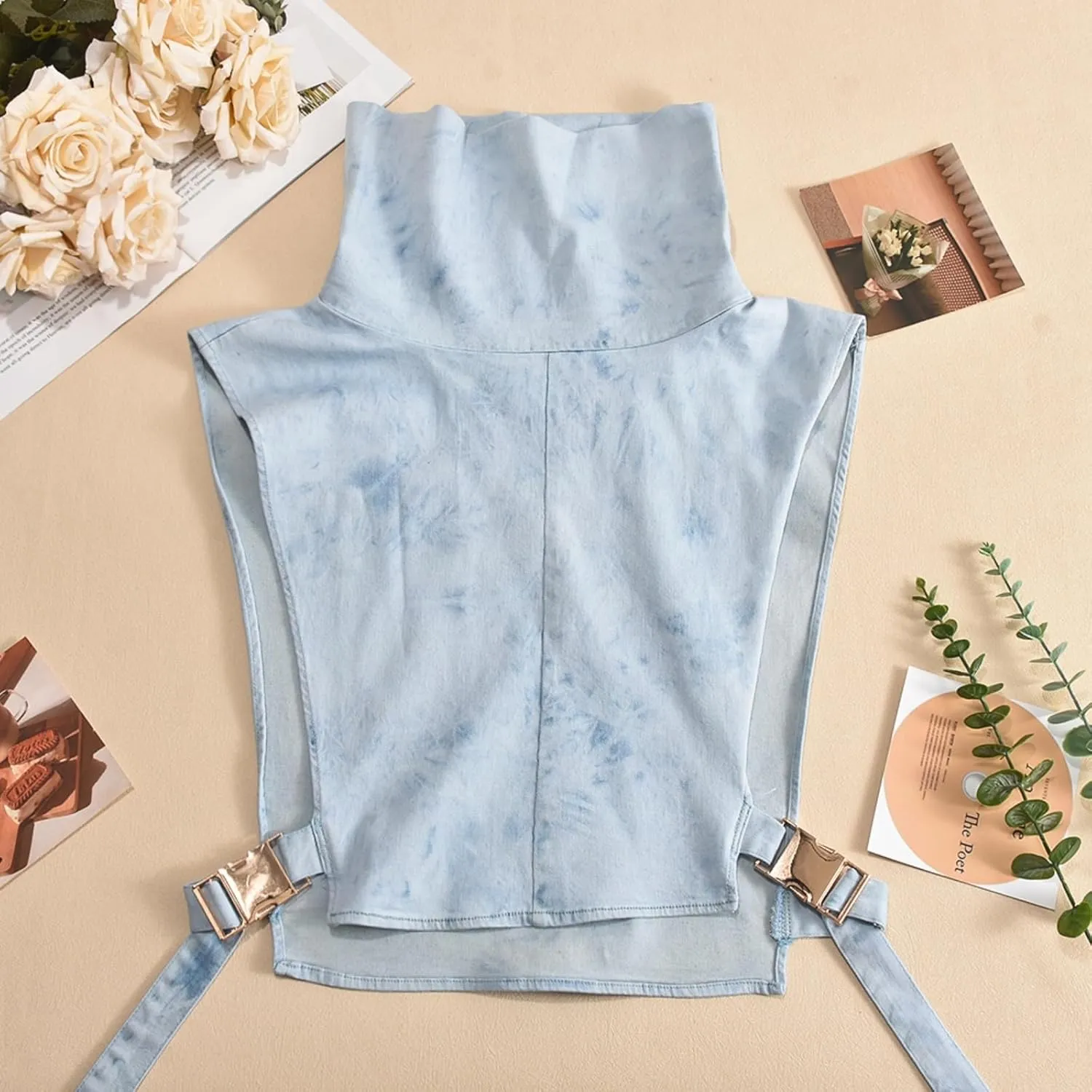 Women 2023 Summer Fashion Causal Distressed Denim Vest Lace Up Crop Tops Relax Fit Light Jean Vest Jacket