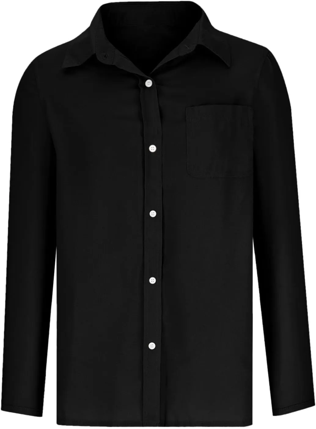 Womens Button Down Shirts Long Sleeve Collared Dress Tunic Cotton Oversized Blouses Going Out Dressy Casual Tops