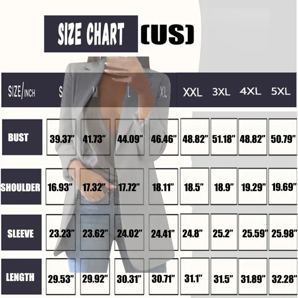 Womens Casual Dressy Blazers Jacket,Fashion Fall Bussiness Suit Clothe,Long Sleeve Solid Color Suit Without Pockets