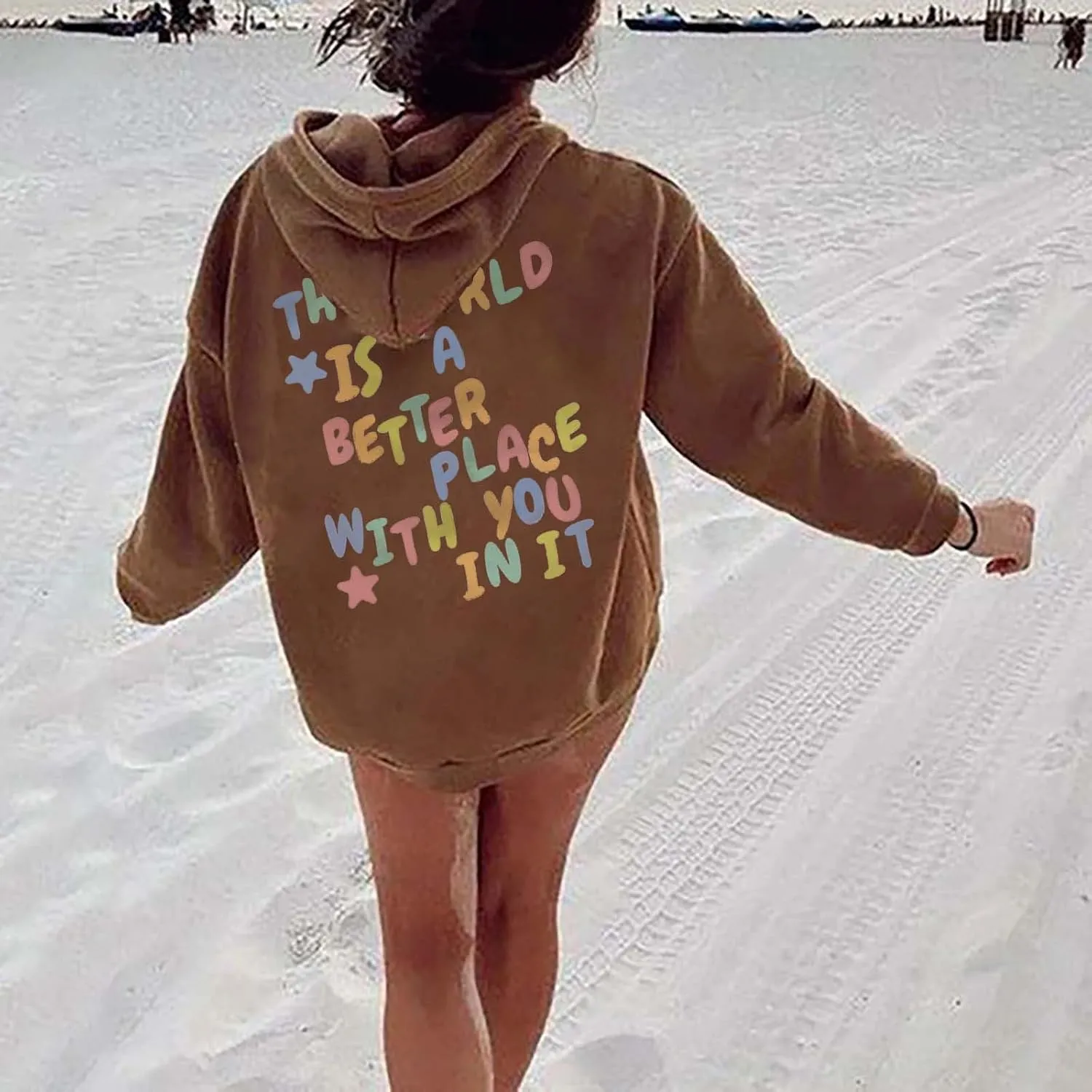 Women's Drawstring Zip Up Cute Hoodies Women's Solid Color Plush And Thick Raglan Sleeves Long Sleeved Hooded