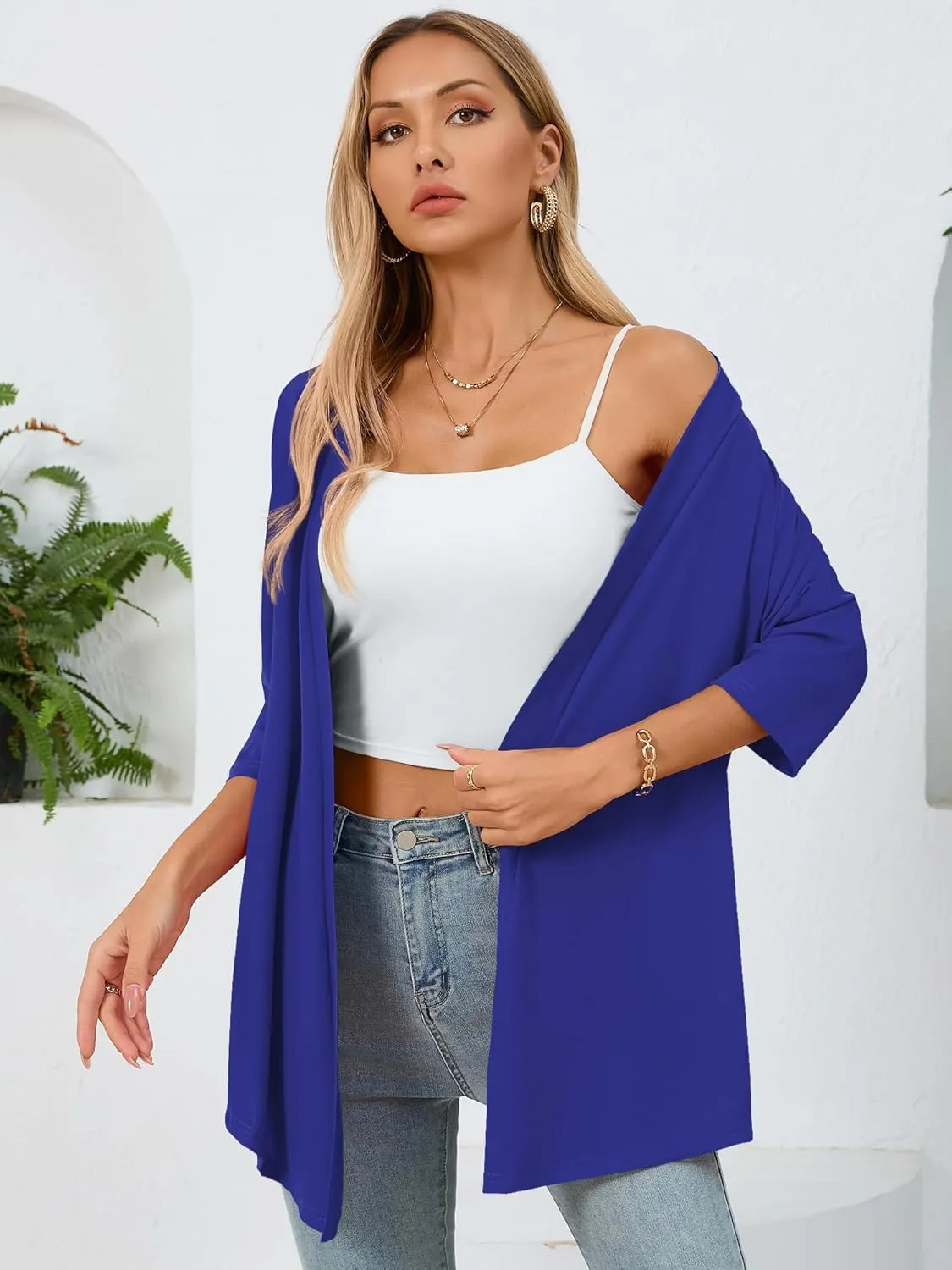 Women's Lightweight Open Front Cardigans Casual Soft Drape Spring Summer Fall Cardigan