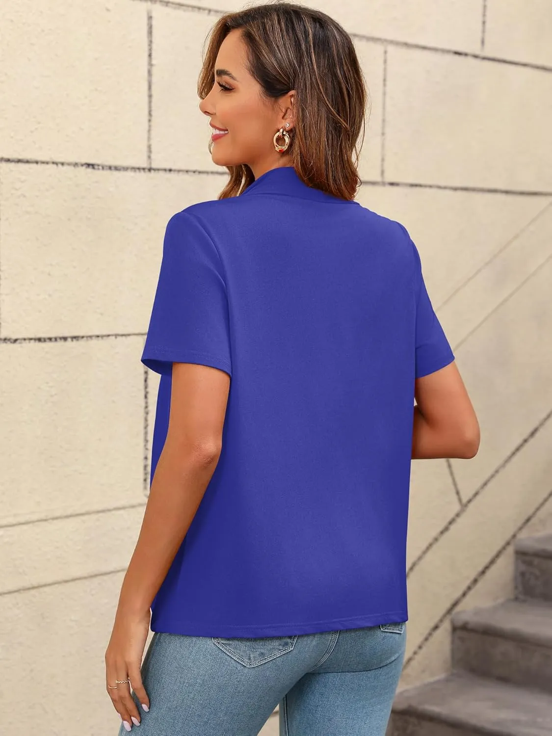 Women's Lightweight Open Front Cardigans Short Sleeve Casual Soft Summer Cardigan With Pockets S-2XL
