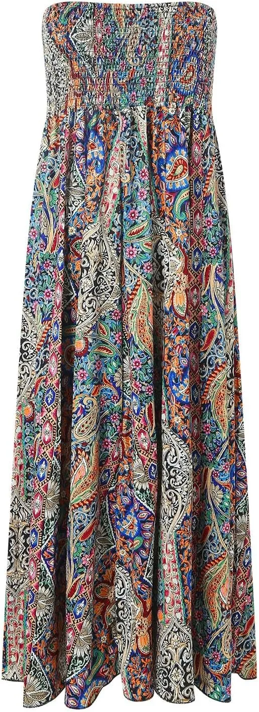 Womens Maxi Skirts Casual High Slim Waist Boho Flowy Summer Casual Elegant Beach Vacation 2025 Trendy Loose
