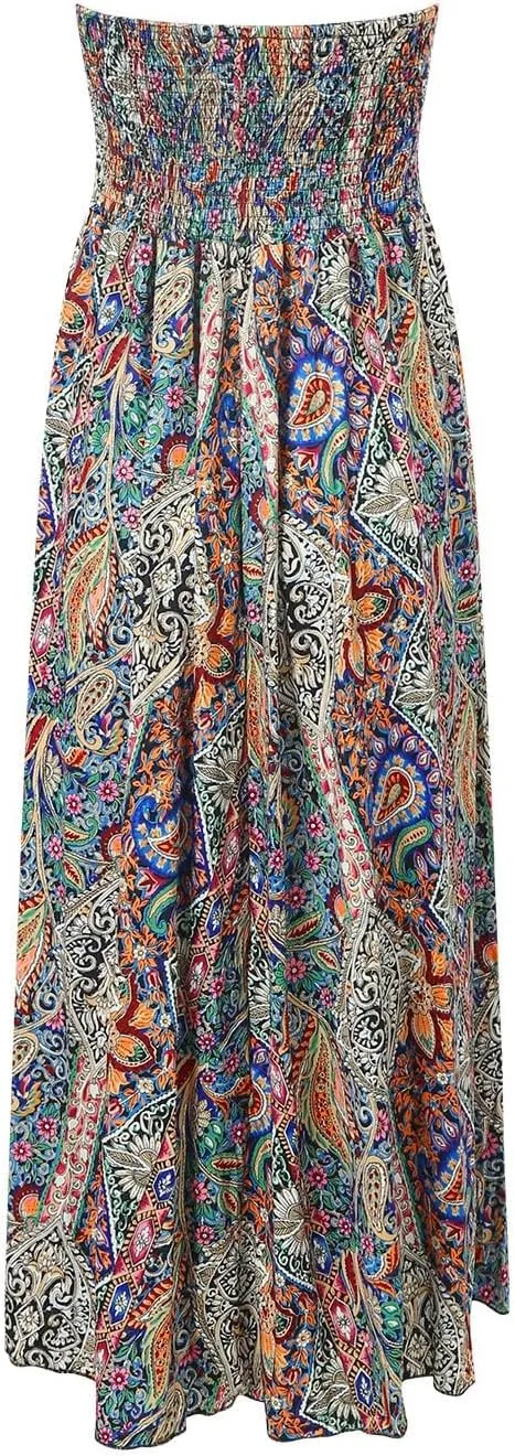 Womens Maxi Skirts Casual High Slim Waist Boho Flowy Summer Casual Elegant Beach Vacation 2025 Trendy Loose