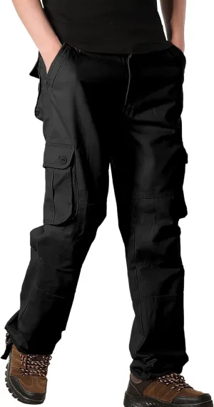 Work Pants for Men Big and Tall Casual Fleece Loose Open Bottom Athletic Pants Straight Leg Outdoor Hiking Pants