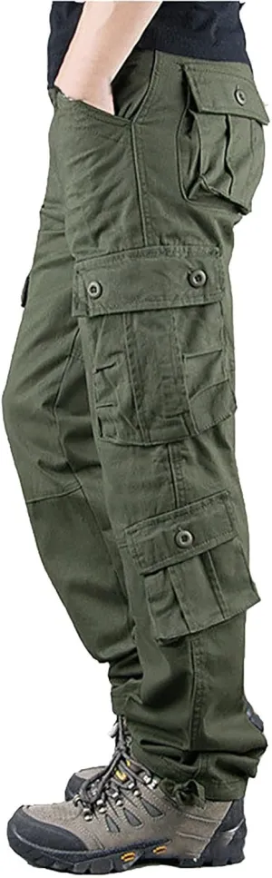 Work Pants for Men Big and Tall Casual Hiking Pants Workout Stretch Outdoor Twill Track Sweatpants Multi Pockets