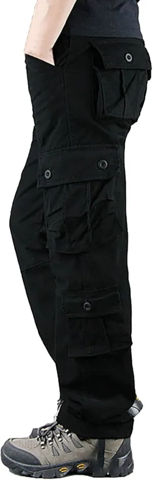 Work Pants for Men Big and Tall Casual Hiking Pants Workout Stretch Outdoor Twill Track Sweatpants Multi Pockets