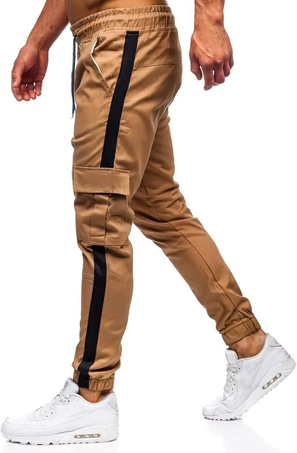 Work Pants for Men Construction Flex Casual Drawstring Waist Joggers Classic Breathable Active Fishing Hiking Pants