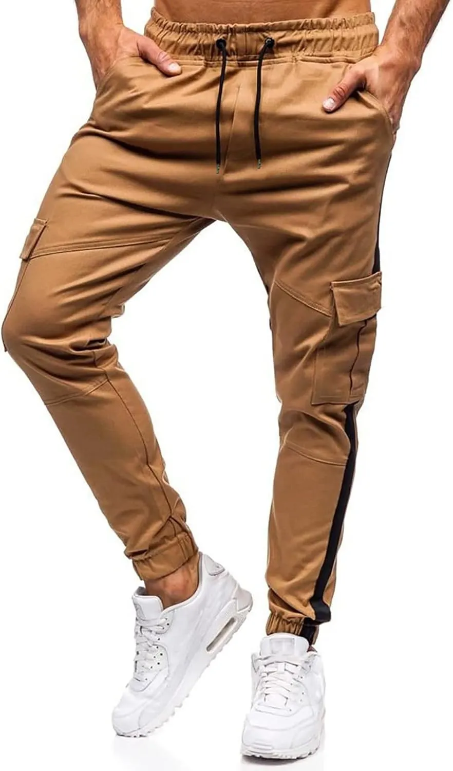 Work Pants for Men Construction Flex Casual Drawstring Waist Joggers Classic Breathable Active Fishing Hiking Pants