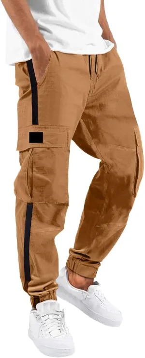 Work Pants for Men Construction Flex Casual Drawstring Waist Joggers Classic Breathable Active Fishing Hiking Pants