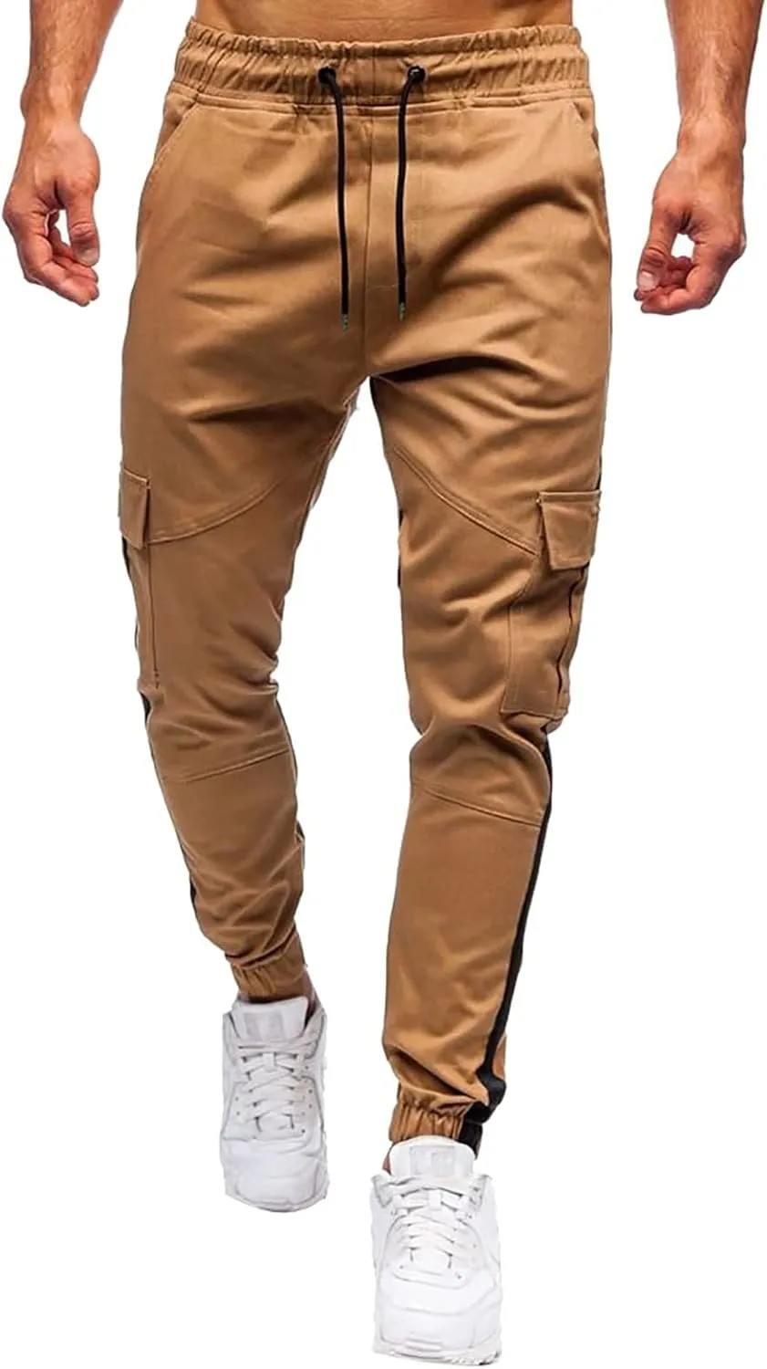 Work Pants for Men Construction Flex Casual Drawstring Waist Joggers Classic Breathable Active Fishing Hiking Pants