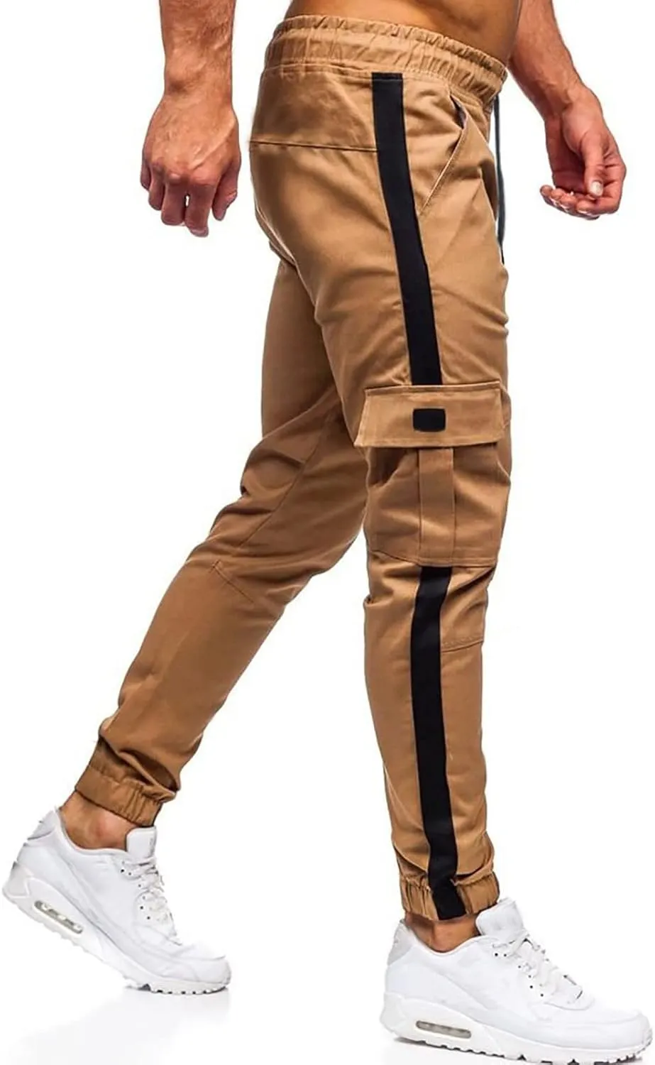 Work Pants for Men Construction Flex Casual Drawstring Waist Joggers Classic Breathable Active Fishing Hiking Pants