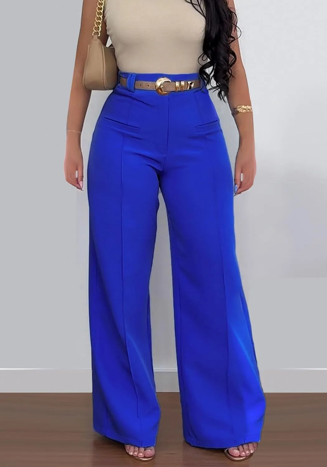 YOOTIKO Womens Wide Leg Dress Pants High Waisted Straight Leg Slacks Business Casual Work Trousers